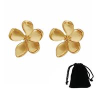 Pendientes Flores, Pendientes Colgantes de Flores de Metal, Exagerada Joyería Pendientes de Pétalo de Flor, Joyas Para Mujeres Y Niñas