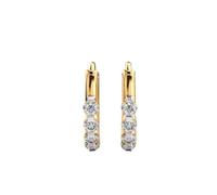 Pendientes Flying High de plata de ley 925 | Baño de oro | Piedra n.° 10 | Tamaño de la gema: 0,01-0,10 mm | Peso: 0,2 quilates | Forma: Redonda | 1,04 gramos | LKE_G_00067