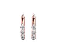 Pendientes Flying High de plata de ley 925 | Baño de oro rosa | Piedra n.° 10 | Tamaño de la gema: 0,01-0,10 mm | Peso: 0,2 quilates | Forma: Redonda | 1,04 gramos | LKE_R_00067