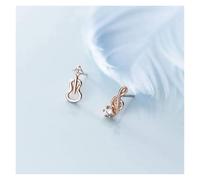 Pendientes for mujer colgantes, pendientes pequeños for dama s925, bonitos pendientes de violín con diamantes en micro-sedoso, origen 925 China(Rose)