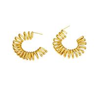 Pendientes franceses retro chic con diseño de cuerda trenzada asimétrica en forma de corazón de acero inoxidable con atractivo de lujo