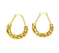 Pendientes franceses retro chic con diseño de cuerda trenzada asimétrica en forma de corazón de acero inoxidable con atractivo de lujo