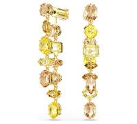Pendientes Gema, Diseño asimétrico, Tallas mixtas, Largos, Amarillos, Acabado en oro de 18 quilates OS