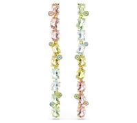Pendientes Gema, Diseño asimétrico, Tallas mixtas, Largos, Multicolores, Acabado en oro de 18 quilates OS