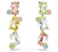 Pendientes Gema, Diseño asimétrico, Tallas mixtas, Multicolores, Acabado en oro de 18 quilates OS