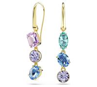 Pendientes Gema, Diseño asimétrico, Tallas mixtas, Multicolores, Acabado en oro de 18 quilates OS
