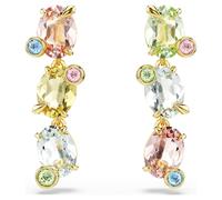 Pendientes Gema, Diseño asimétrico, Tallas mixtas, Multicolores, Baño tono oro OS