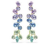 Swarovski Pendientes largos de Gema de corte mixto con forma de candelabro, multicolor, chapado en oro