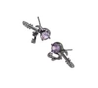 Pendientes geométricos de notas de guitarra, símbolo musical con piedras brillantes, pendientes para ropa informal a formal, pendientes de notas de guitarra, Einheitsgröße, como se describe