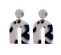 Pendientes geométricos en forma de U para mujeres y niñas, aretes colgantes de plástico acrílico de resina, bonitos aretes colgantes de leopardo, aretes grandes a rayas, hipoalergénicos, ligeros,