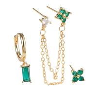 Pendientes geométricos multiusos con detalle de borla, paquete de 3 accesorios de moda de latón duradero, para fiestas, uso diario