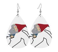 Pendientes Gnomo Que Lleva A Pie Grande Moda Pendientes De Cuero En Forma De Lágrima Modernos Aretes De Cuero Con Forma Para Bodas Decoración Vida Cotidiana