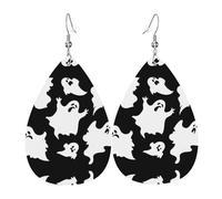 Pendientes góticos de cuero para mujer, diseño de lágrima, ligeros, para uso diario, fiesta y fecha, talla única, Cuero