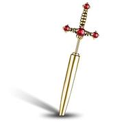 Pendientes góticos de espada PunkTracker de acero quirúrgico hipoalergénico para mujer, con circonia cúbica negra, punk, daga, Y2K, aretes emo para hombre, Metal