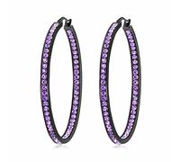 Pendientes grandes de aro de 5,1 cm para mujeres y niñas de acero inoxidable hipoalergénico con circonita cúbica y diamantes de imitación al revés, joyas de regalo para orejas sensibles, 50 mm, 50mm
