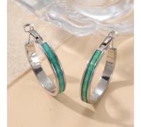 Pendientes grandes de esmaltado verde alondra con dorado y para viajeros