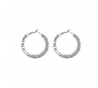 Pendientes grandes de temperamento de moda con círculo, regalo para niña, No, Metal, Sin piedra preciosa