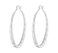 Pendientes grandes para plata de ley 925 maciza, pendientes de aro, joyería de boda, pendientes H para mujer, talla única, Cobre, Sin piedra preciosa