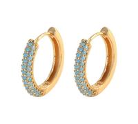 Pendientes gruesos de aros coloridos con circonita para adolescentes, aretes de rosa para mujer, A, Circón, Sin piedra preciosa