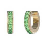 Pendientes Guess de la colección Huggie Me. Joya de acero inoxidable y circonitas verdes, talla única. La referencia es JUBE03134JWGLEM, Acero inoxidable Circón