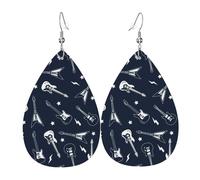 Pendientes Guitarra Eléctrica Loca Ligero Pendientes De Cuero En Forma De Lágrima Lujo Aretes De Cuero Con Forma De Lágrima Para Viajes Vida Cotidiana Bodas