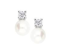 Pendientes Hipoalergenicos de Plata de Ley 925 con Circonitas, Tamaño Pequeño 10 x 6 mm, My Gold Dainty V0013074, Joya Nupcial