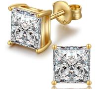 Pendientes hombre rectangulares oro para hombre pendientes de plata con circonitas cuadradas diamantes cuadrados cuadrados oro blanco