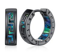 Pendientes Hombres Pendientes Aros Vikingos Negro Arete Acero Inoxidable Celta Nórdicos Aros Runas Viking Hipoalergénico Joyería Regalos Mujer