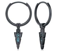 Pendientes Hombres Pendientes Negro Vikingos Flecha Nórdicos Aros Punta de lanza Vikinga Joyería Regalos para Niños