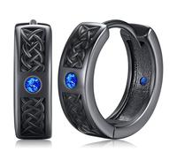 Pendientes Hombres Pendientes Vikingos Negro Azul Acero Inoxidable Celta Nórdicos Aros Viking Hipoalergénico Joyería Regalos Mujer Niños