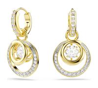 Pendientes Hyperbola, Talla redonda, Blancos, Acabado en oro de 18 quilates OS