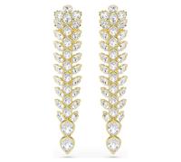 Pendientes Idyllia, Tallas mixtas, Largos, Blancos, Baño tono oro OS
