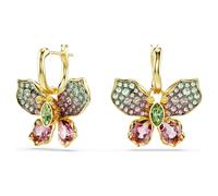 Pendientes Idyllia, Tallas mixtas, Pavé, Mariposa, Multicolores, Baño tono oro OS