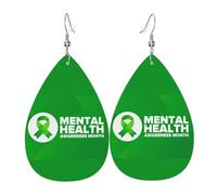 Pendientes In May We Wear Green Mental Health Awareness Month Aretes Colgantes Vintage Pendientescolgantes Doble Cara Pendientesde Piel Sintética Para Mujeres Amantes Varias Ocasiones De Fiesta