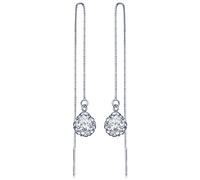 Pendientes Infinite U de plata de ley 925, 9 mm, con bola de cristal de Shamballa, pendientes largos cierre de gancho, para mujeres/jóvenes, de plata