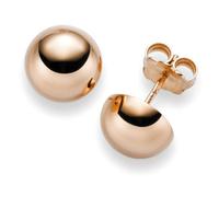 Pendientes Joyería Media Esfera 10mm 585 Oro Oro Rosa Liso Brillante, Damas