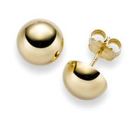 Pendientes Joyería Media Esfera 10mm 750 Oro Amarillo Liso Brillante, Damas