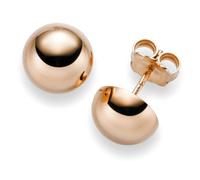 Pendientes Joyería Media Esfera 10mm 750 Oro Rosa Liso Brillante, Damas