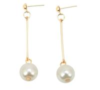 Pendientes largos con borla de perlas de imitación para mujer, pendientes de color dorado, diseño de boucle d'oreille