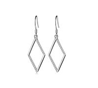 Pendientes largos con colgante de circonita para mujer, pendientes de moda de plata de ley S925, para esposa y novia