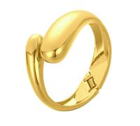 Pendientes largos de clip, pulsera de aleación con forma de gota de agua dorada con calle para mujer, brazalete irregular adecuado para niñas y niñas, talla única, Zinc, No es una piedra preciosa