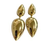 Pendientes largos de moda con acabado dorado y plateado, accesorio versátil para mujeres modernas, ropa casual, joyería elegante, plain silver 1, como se describe, como se describe