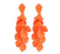 Pendientes Largos de Rosa, Pendientes de Gota de Pétalos, pendientes naranjasn, Largo Pétalo Pendientes de Borla Floral Pendientes Fiesta Mujer y Niñas Años 80