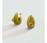 Pendientes Largos Ear2be - Caqui - Talla Única - Aleación metal con baño de oro 750/1000 - Agatha Paris