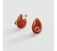 Pendientes Largos Ear2be - Rojo - Talla Única - Aleación metal con baño de oro 750/1000 - Agatha Paris