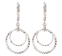 Pendientes Leverback para Mujeres, Trendy Plata Círculo Colgante Gota Pendientes de Moda Patrón de Martillo Gota Joyería para Cumpleaños