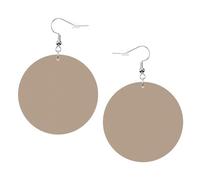 Pendientes ligeros de cuero con estampado marrón claro para mujer, aretes de aro colgantes de moda, joyería simple pero elegante