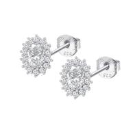 LOTUS SILVER LP3459-4/2 Colors Plata Zirconia Set Pendientes para Mujeres, Plata
