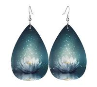 Pendientes mágicos con diseño floral de loto, aretes de cuero para mujer, adecuados para fiestas y uso diario