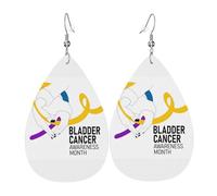 Pendientes May Is Bladder Cancer Awareness Month Pendientescolgantes Vintage Pendientesde Piel Sintética Doble Cara Aretes Colgantes Para Varias Ocasiones De Fiesta Mujeres Fiesta